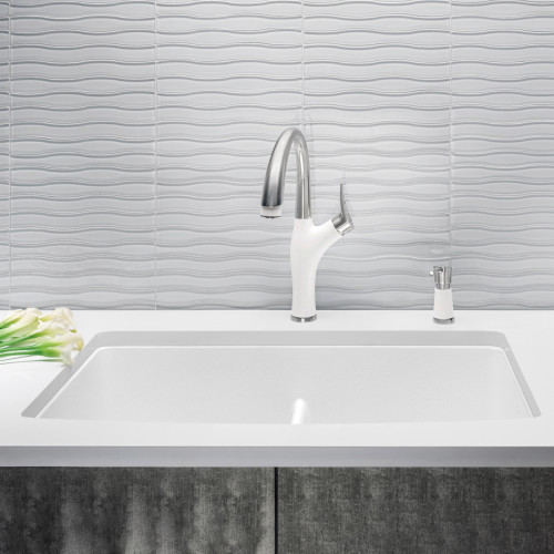 Blanco 442074 Diamond Equal Double Low Divide Undermount - White Blanco 442074 Diamond Equal Double Low Divide Undermount - White