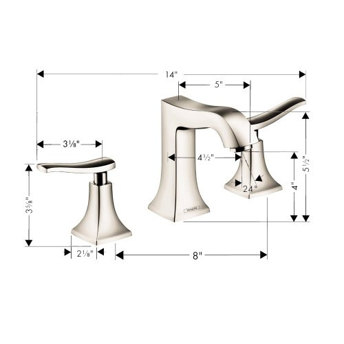 Hansgrohe 31073831 Metris C Widespread Faucet: Polished Nickel
