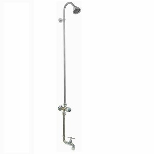 Outdoor Shower Company WM-442-ADA-HB Wall Mount ADA Short Cold Water Shower w/Hose Faucet