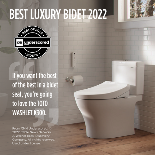 Toto K300 Elongated Electronic Washlet Bidet Toilet Seat with Instantaneous Water Heating, PREMIST, and EWATER+ Wand Cleaning in Cotton White Toto K300 Elongated Electronic Washlet Bidet Toilet Seat with Instantaneous Water Heating, PREMIST, and EWATER+ Wand Cleaning in Cotton White