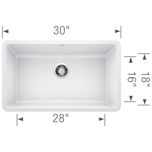 Blanco 442533 Precis 30" Single Undermount - White