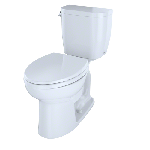 Toto Entrada Two Piece Elongated Universal Height Toilet 1.28 GPF Less Seat in Cotton White