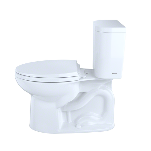 Toto Entrada Two Piece Elongated Universal Height Toilet 1.28 GPF Less Seat in Cotton White