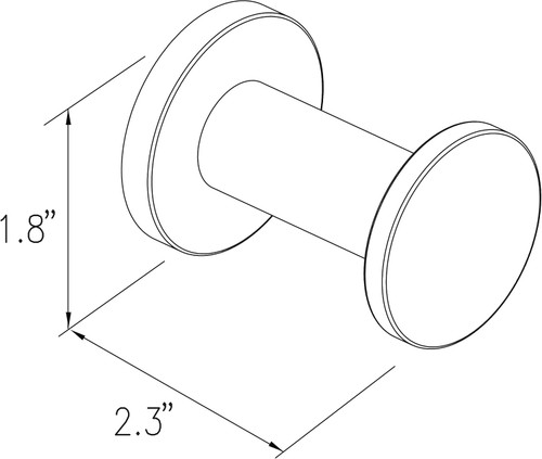 Ginger 4610/PN Kubic Single Robe Hook, Plain Rosette