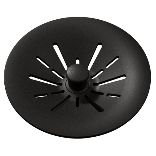 Elkay Quartz Perfect Drain 3-1/2" Removable Polymer Basket Strainer and Rubber Stopper Black