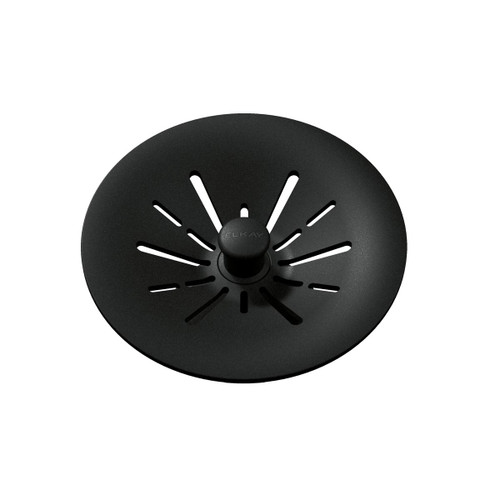 Elkay Quartz Perfect Drain 3-1/2" Removable Polymer Basket Strainer and Rubber Stopper Charcoal