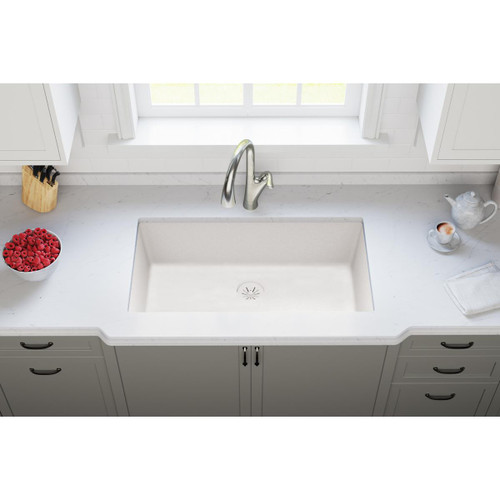 Elkay Quartz Perfect Drain 3-1/2" Removable Polymer Basket Strainer and Rubber Stopper Ricotta