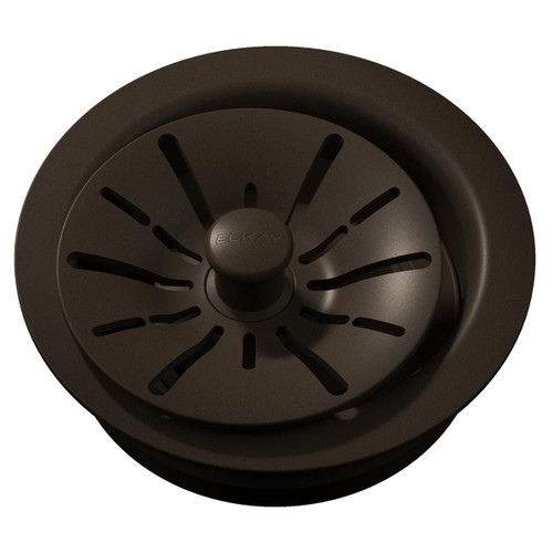 Elkay Quartz Perfect Drain 3-1/2" Polymer Disposer Flange with Removable Basket Strainer and Rubber Stopper Mocha