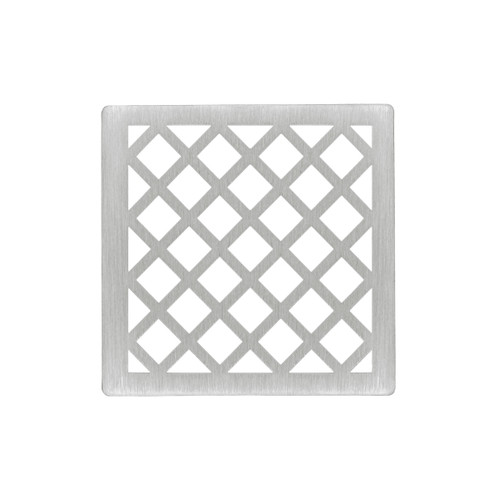 Infinity Drain 4" x 4" XS 4 SS Center Drain Decorative Cover: Satin Stainless