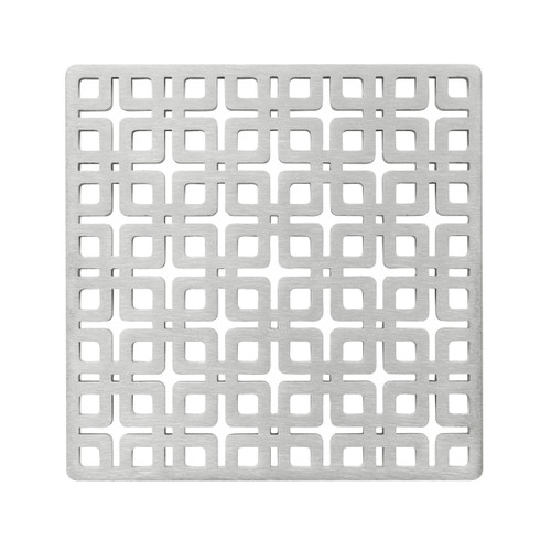 Infinity Drain 5" x 5" KS 5 SS Center Drain Decorative Cover: Satin Stainless