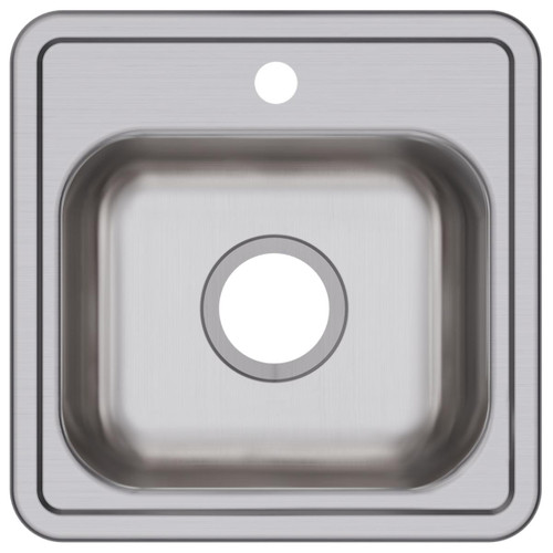 Elkay Dayton Stainless Steel 15" x 15" x 5-3/16", 1-Hole Single Bowl Drop-in Bar Sink with 3-1/2" Drain Opening
