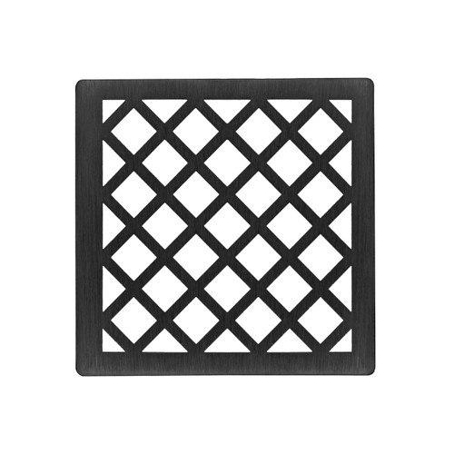 Infinity Drain 4" x 4" XS 4 BK Center Drain Decorative Cover: Matte Black