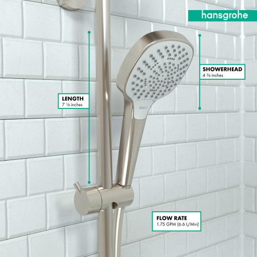 Hansgrohe 04723820 Croma Select E Handshower 110 3-Jet, 1.75 GPM in Brushed Nickel