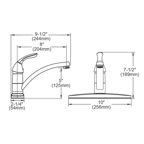Elkay Everyday Three Hole Deck Mount Kitchen Faucet with Lever Handle and Deck Plate/Escutcheon Chrome Elkay Everyday Three Hole Deck Mount Kitchen Faucet with Lever Handle and Deck Plate/Escutcheon Chrome