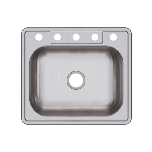 Elkay Dayton Stainless Steel 25" x 22" x 6-9/16" 5-Hole Single Bowl Drop-in Sink