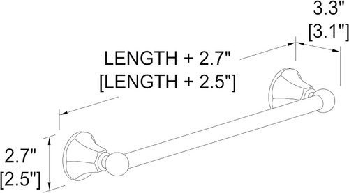 Ginger 603/SN Empire 24" Towel Bar Ginger 603/SN Empire 24" Towel Bar