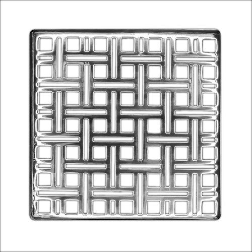 Infinity Drain 5" x 5" VS 5 PS Center Drain Decorative Cover: Polished Stainless