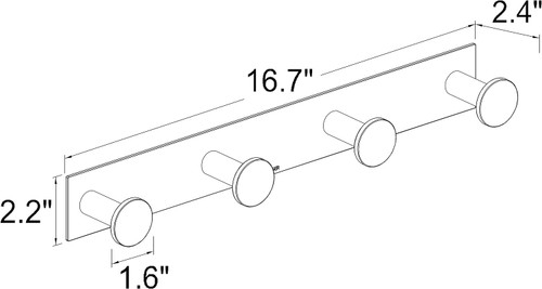 Ginger 2810Q/PC Surface Quadruple Hook