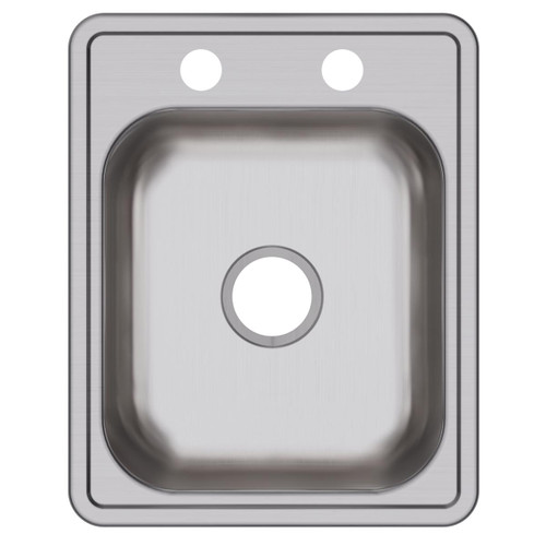 Elkay Dayton Stainless Steel 17" x 21-1/4" x 6-1/2" 2-Hole Single Bowl Drop-in Bar Sink