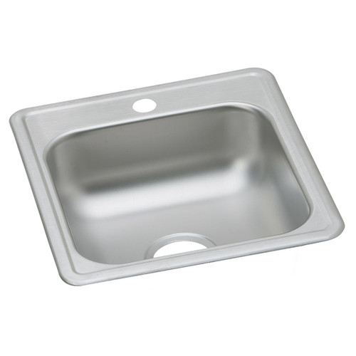 Elkay Dayton Stainless Steel 17" x 21-1/4" x 6-1/2" 1-Hole Single Bowl Drop-in Bar Sink