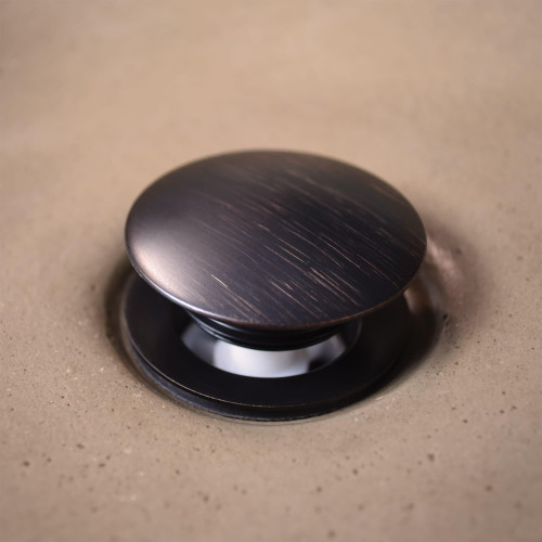 Native Trails DR130-MB 1.5" Push to Seal Dome Drain: Matte Black Native Trails DR130-MB 1.5" Push to Seal Dome Drain: Matte Black