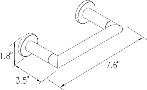 Ginger 4608/PN Kubic Double Post Toilet Tissue Holder Ginger 4608/PN Kubic Double Post Toilet Tissue Holder