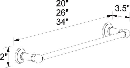 Ginger 4504/PN Columnar 32" Towel Bar