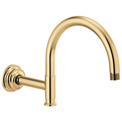 Brizo RP100326PG Invari 12 1/8" Arc Shower Arm And Flange: Polished Gold