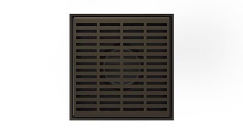 Infinity Drain LND5-2P ORB 5" x 5" LND 5 Slotted Pattern Complete Kit in Oil Rubbed Bronze with PVC Drain Body