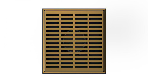 Infinity Drain LND5-2P SB 5" x 5" LND 5 Slotted Pattern Complete Kit in Satin Bronze with PVC Drain Body