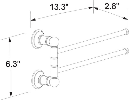 Ginger 4522S/SN Columnar Pivoting Double Towel Bar
