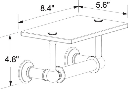Ginger 4527/PN Columnar Double Post Toilet Tissue Holder W/Cover