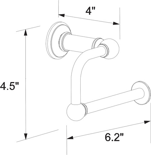 Ginger 4509/SN Columnar Hanging Toilet Tissue Holder