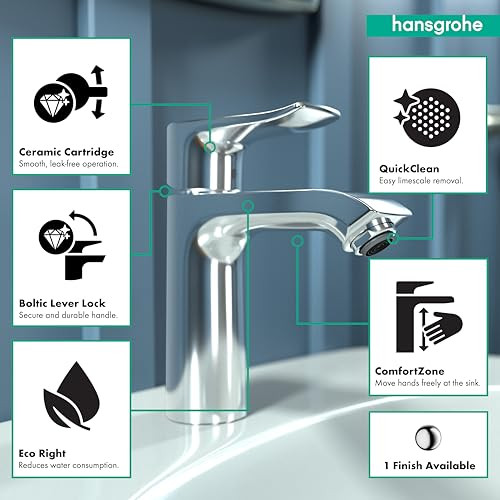 Hansgrohe 31204001 Metris 110 Single-Hole Faucet without Pop-Up, 1.0 GPM Chrome