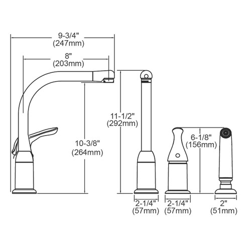 Elkay Everyday Kitchen Deck Mount Faucet with Remote Lever Handle and Side Spray Chrome Elkay Everyday Kitchen Deck Mount Faucet with Remote Lever Handle and Side Spray Chrome