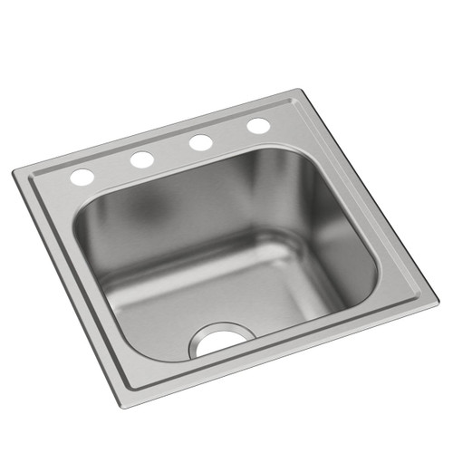 Elkay Dayton Stainless Steel 20" x 20" x 10-1/8", OS4-Hole Single Bowl Drop-in Laundry Sink