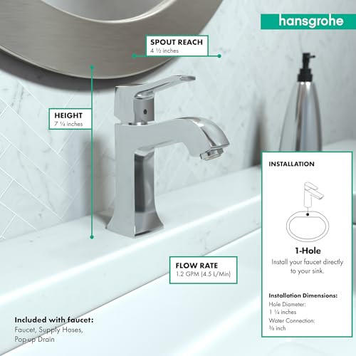 Hansgrohe 31075001 Metris C Single Hole Faucet: Chrome