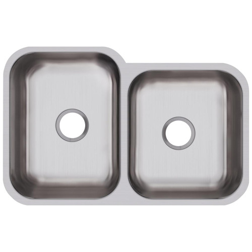 Elkay Dayton Stainless Steel 31-3/4" x 20-1/2" x 10" 60/40 Double Bowl Undermount Sink - DXUH312010R