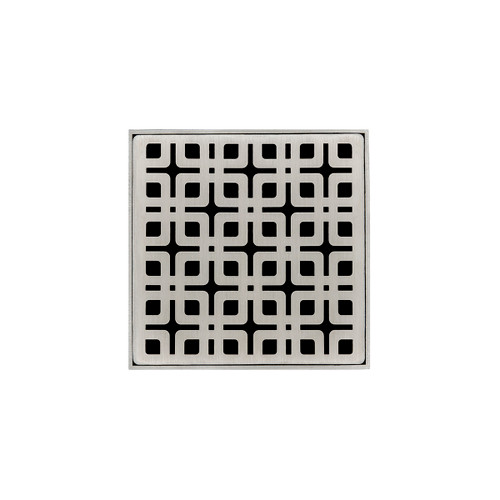 Infinity Drain 4" x 4" KD 4-2A SS Center Drain Kit: Satin Stainless