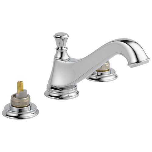 Delta Cassidy: Two Handle Widespread Bathroom Faucet - Low Arc Spout - Less Handles Chrome