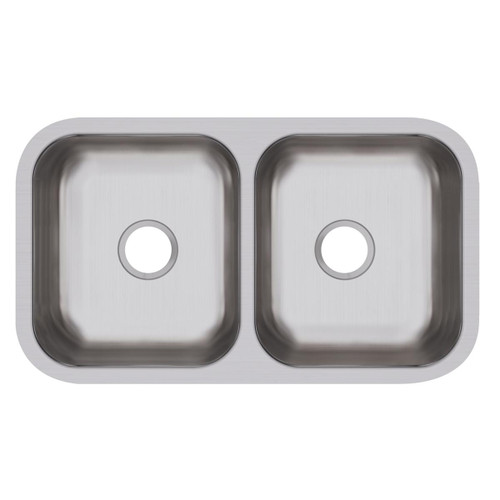 Elkay Dayton Stainless Steel 31-3/4" x 18-1/4" x 8", Equal Double Bowl Undermount Sink - DCFU3118