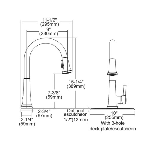 Elkay Everyday Single Hole Deck Mount Kitchen Faucet with Pull-down Spray Forward Only Lever Handle Chrome