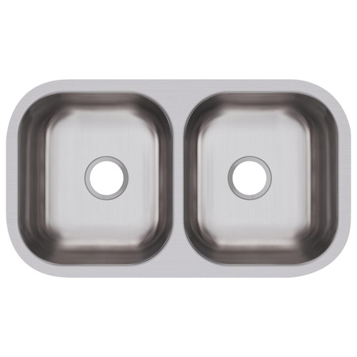 Elkay Dayton Stainless Steel 31-3/4" x 18-1/4" x 9" Equal Double Bowl Undermount Sink