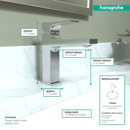 Hansgrohe 32506001 Metropol 110 Single-Hole Faucet with Lever Handle, 1.2 gpm: Chrome