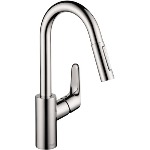 Hansgrohe 4506001 Focus Prep Kitchen Faucet, 2-Spray Pull-Down, 1.75 GPM in Chrome