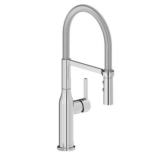 Elkay Avado Round Single Hole Kitchen Faucet with Semi-professional Spout and Forward Only Lever Handle Chrome