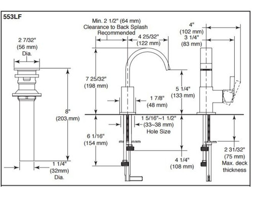 Delta Vero 553LF Single Handle Bathroom Faucet - Single Handle Blade With Pop Up: Chrome Delta Vero 553LF Single Handle Bathroom Faucet - Single Handle Blade With Pop Up: Chrome