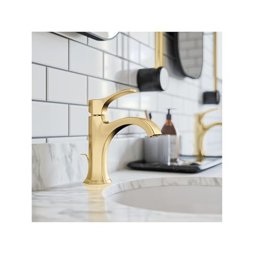 hansgrohe 04810250 Locarno Single-Hole Faucet 110 with Pop-Up Drain, 1.2 GPM in Brushed Gold Optic