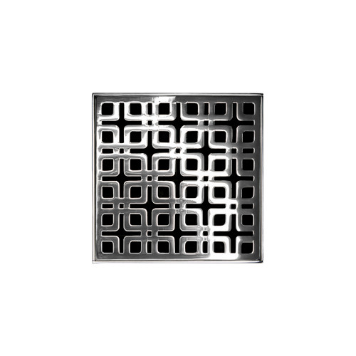 Infinity Drain 4" x 4" KD 4-2P PS Center Drain Kit: Polished Stainless