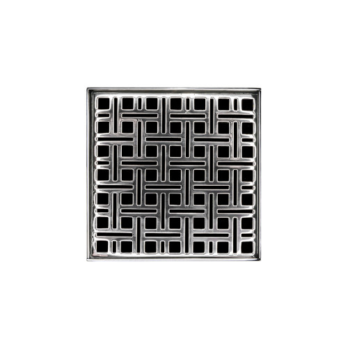 Infinity Drain 5" x 5" V 5 PS Center Drain Kit: Polished Stainless